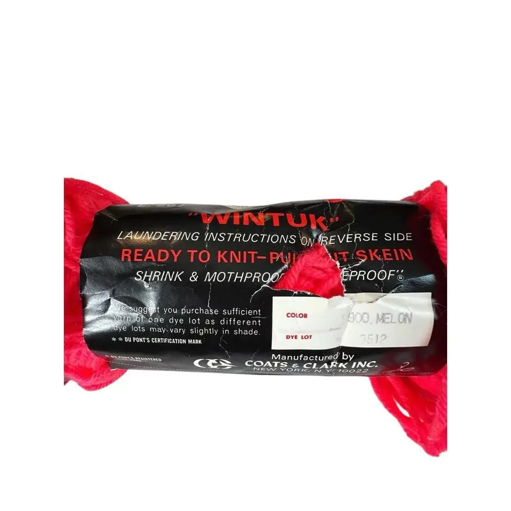 Vintage Red Heart Wintuk Orlon Acrylic Yarn - 1 Skein‎ Color Melon #900
